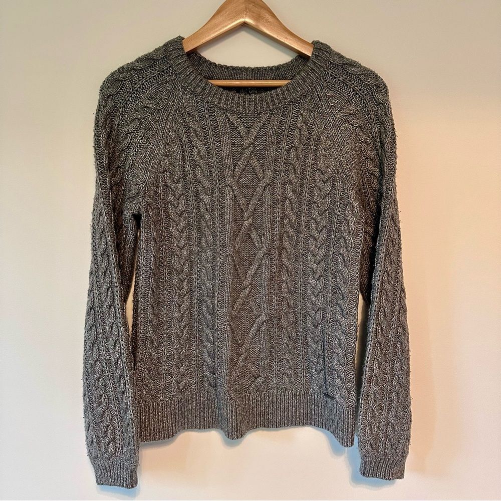 Abercrombie & Fitch Knit Crew Neck Sweater Charcoal Gray Medium